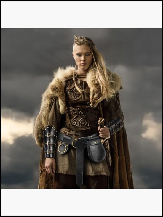 Medieval Viking Belt Bracers Set Renaissance Cosplay Accessories Leather